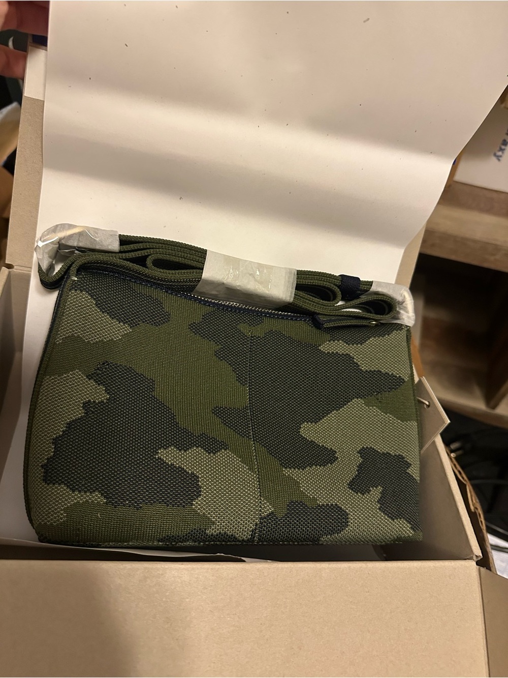 Rothy's The Casual Crossbody in Spruce Camo NEW